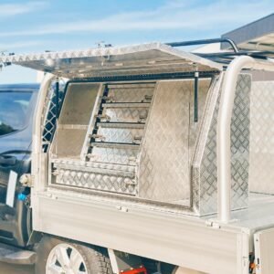 Aluminium Chequerplate Full Side Opening Above Tray Toolbox - LH Box 1700 x 850 x 550mm